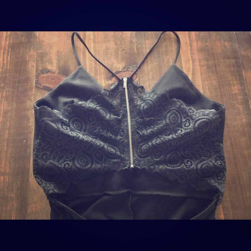 Black romper with keyhole back